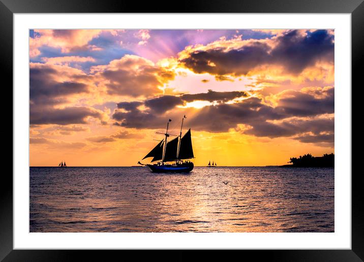 Sunset in Key West, Florida Framed Mounted Print by Svetlana Korneliuk