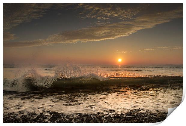  Newgale waves. Print by Philip Jones