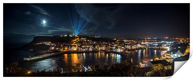 Whitby at Night Panoramic Print by Dave Hudspeth Landscape Photography