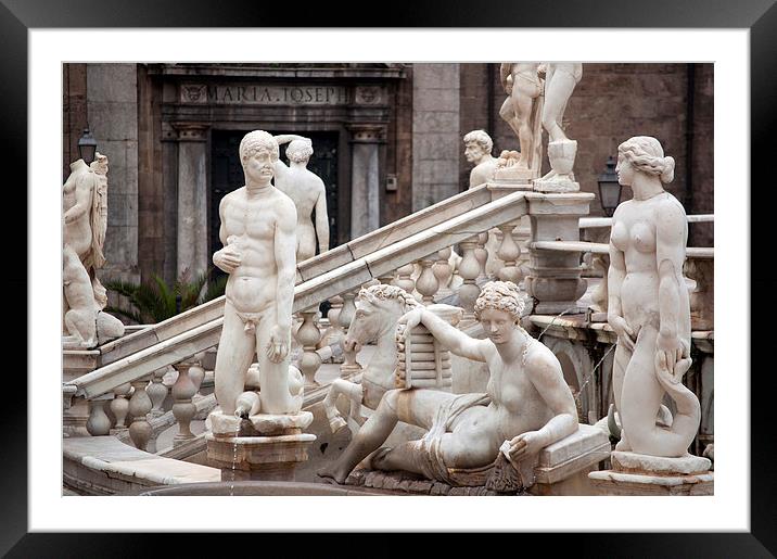 Piazza Pretoria - Palermo Framed Mounted Print by Dave Carroll