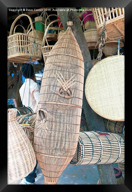 Cambodian Fish Traps at a market Framed Print by Dave Carroll