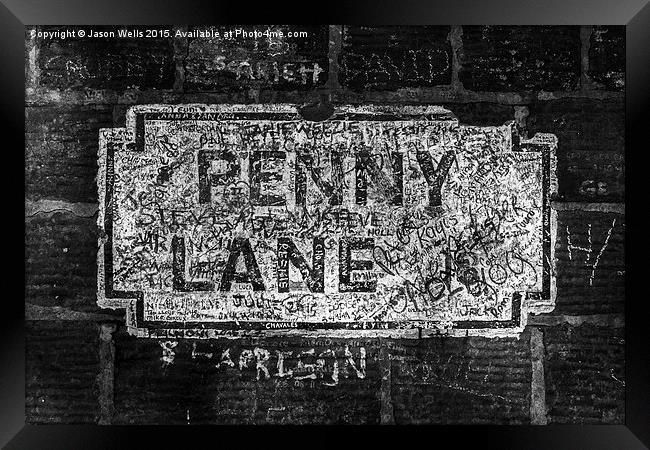 Penny Lane (monochrome) Framed Print by Jason Wells