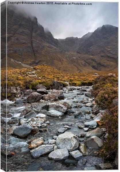 Mountainous scenery, Isle of Skye Canvas Print by Andrew Kearton
