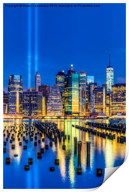 Manhattan NYC 911 Tribute Print by Susan Candelario