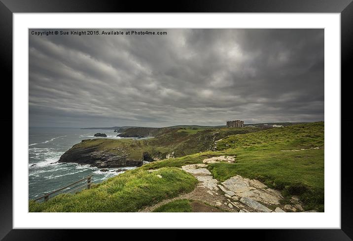  Stormy skies at Tintagel,Cornwall Framed Mounted Print by Sue Knight