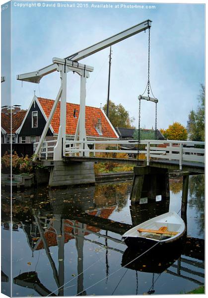  Dutch Waterway Bridge Canvas Print by David Birchall