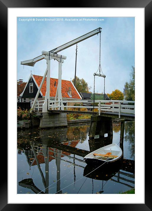  Dutch Waterway Bridge Framed Mounted Print by David Birchall