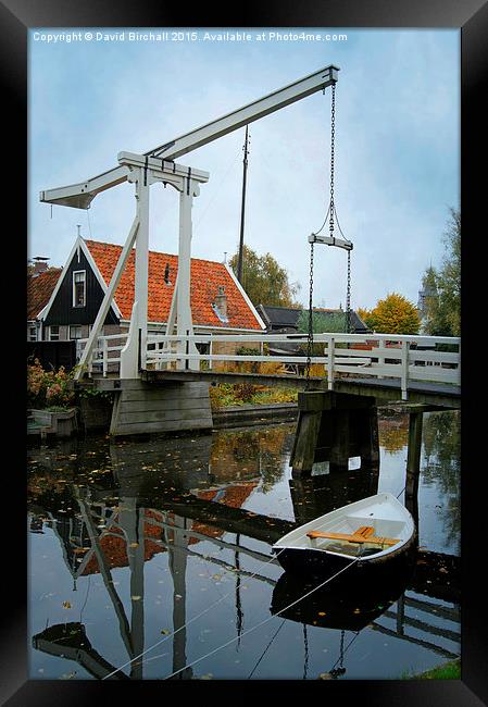  Dutch Waterway Bridge Framed Print by David Birchall