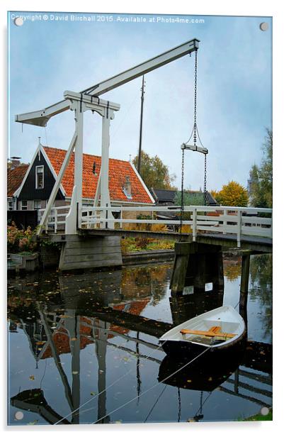  Dutch Waterway Bridge Acrylic by David Birchall