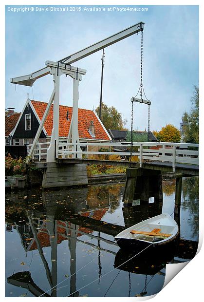  Dutch Waterway Bridge Print by David Birchall