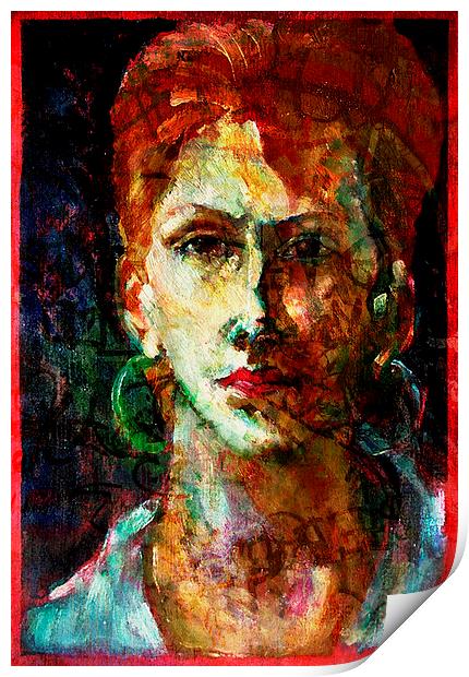  Placid Face Painting & Texture Print by Florin Birjoveanu