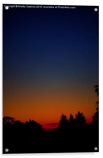 Calming red dusk sky Acrylic by Arletta Cwalina