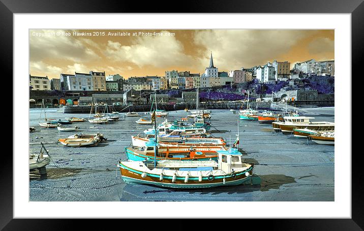  Tenby experimental Framed Mounted Print by Rob Hawkins
