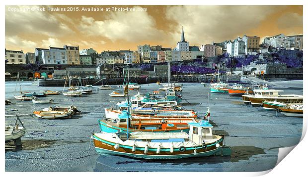  Tenby experimental Print by Rob Hawkins