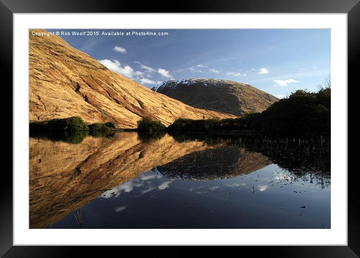  Glen Etive Reflections Framed Mounted Print by Rob Woolf