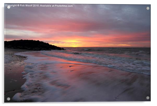  Holland On Sea Sunrise Acrylic by Rob Woolf