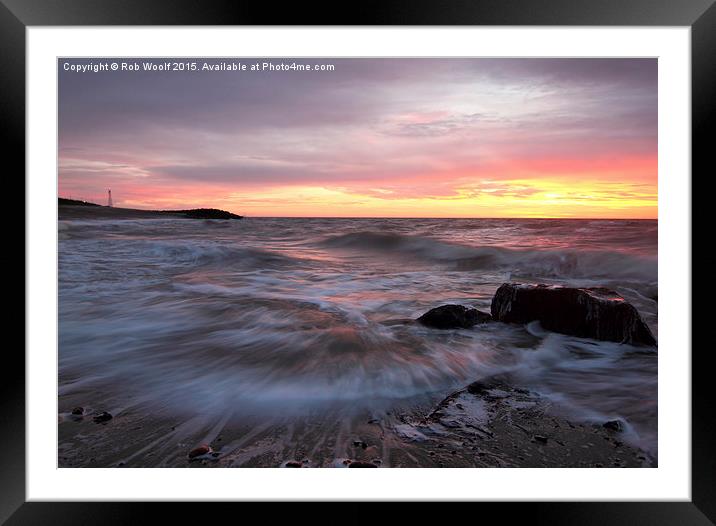  Tide starts to turn at Holland on Sea Framed Mounted Print by Rob Woolf