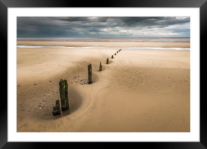  Brancaster Beach with stumps Framed Mounted Print by Stephen Mole