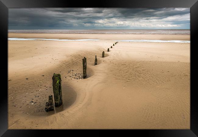  Brancaster Beach with stumps Framed Print by Stephen Mole