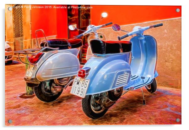 Scooters Acrylic by Perry Johnson