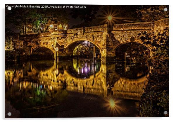 Bishops Bridge Norwich Acrylic by Mark Bunning