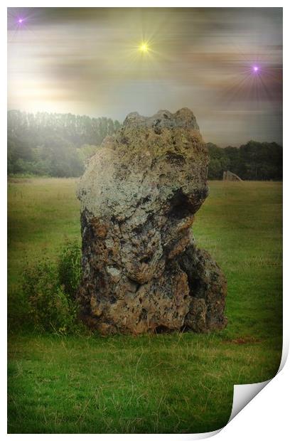  Neolithic/Bronze Age Stone - Stanton Drew, Som. Print by Heather Goodwin
