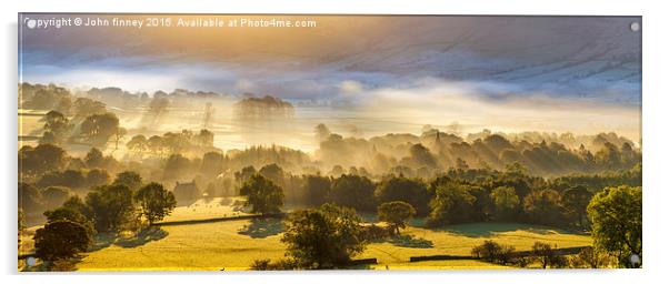 Edale sunrise, Peak District, Derbyshire, England. Acrylic by John Finney