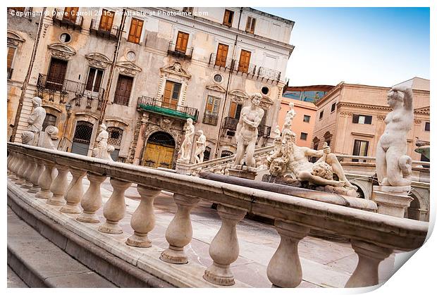 Palermo, Sicily, Italy - Fountain of Shame Print by Dave Carroll