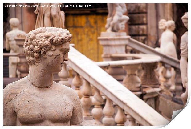 Palermo, Sicily, Italy - Fountain of Shame close u Print by Dave Carroll