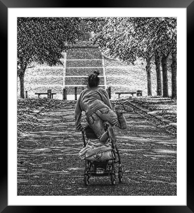  Happy Days walking her baby back home Framed Mounted Print by sylvia scotting