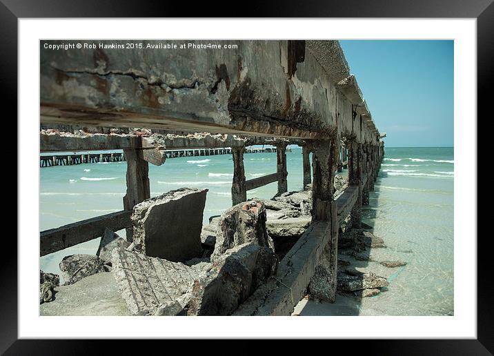  Crumbling Pier  Framed Mounted Print by Rob Hawkins
