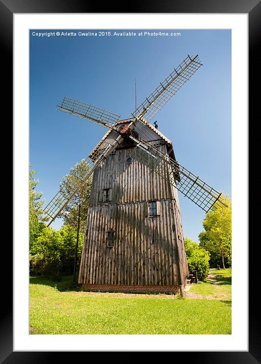 Wooden old windmill house Framed Mounted Print by Arletta Cwalina