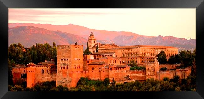 The Alhambra Sunset Framed Print by HQ Photo