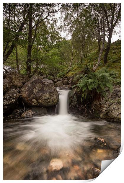 Waterfall At Glen Nievis Print by Keith Thorburn EFIAP/b