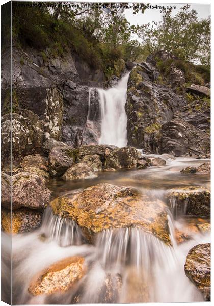 Waterfall At Glen Nievis Canvas Print by Keith Thorburn EFIAP/b