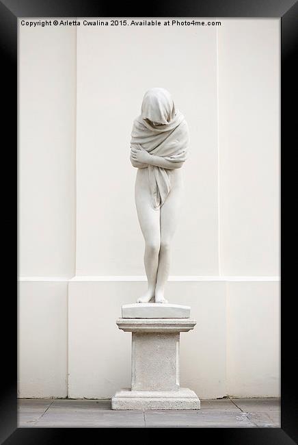La Frileuse Winter girl statue Framed Print by Arletta Cwalina