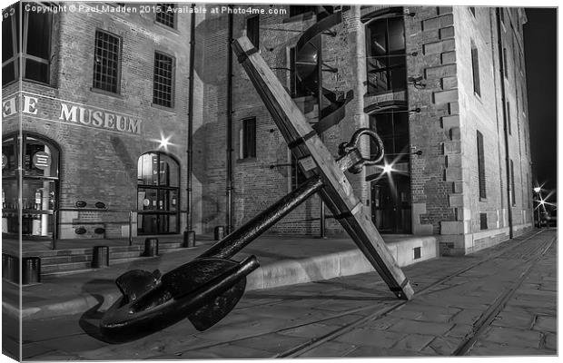 Liverpool Maritime Museum Anchor Canvas Print by Paul Madden