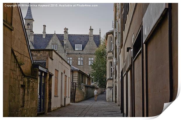  Alleyway in Bath, Somerset Print by Wilhelmina Hayward