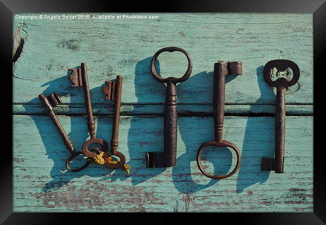 To Unlock. Antique skeleton keys  Framed Print by Angelo DeVal