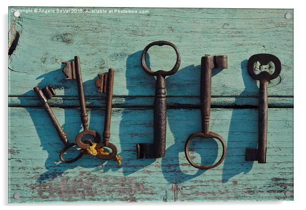 To Unlock. Antique skeleton keys  Acrylic by Angelo DeVal