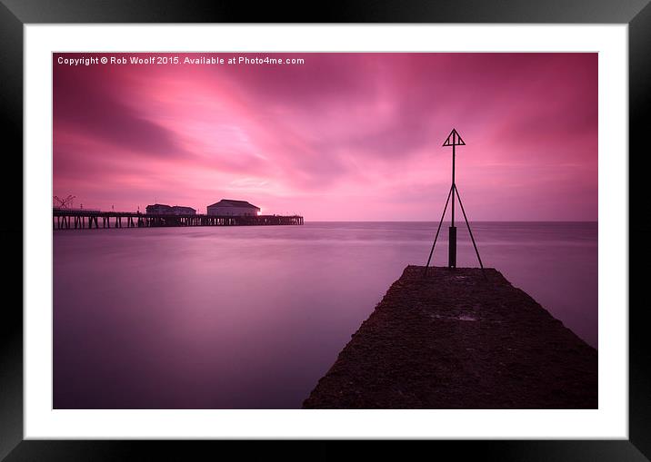  Clacton Pier Sunrise Framed Mounted Print by Rob Woolf