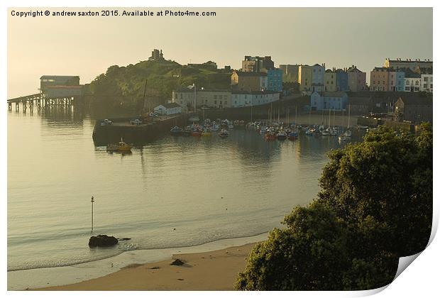 SUN RISE TENBY Print by andrew saxton