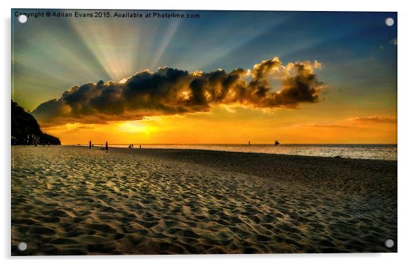 Sunset Puka Beach Boracay Philippines Acrylic by Adrian Evans