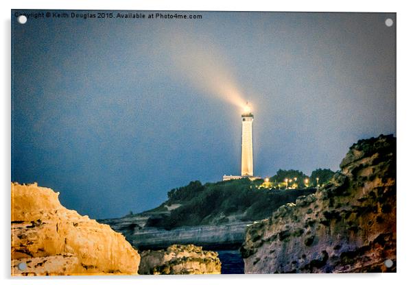 Biarritz Lighthouse Acrylic by Keith Douglas