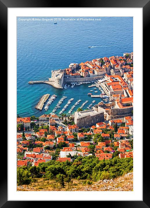 Dubrovnik from Above Framed Mounted Print by Artur Bogacki