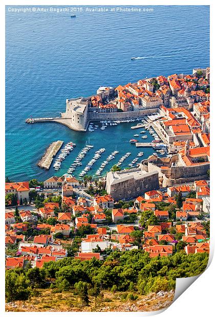Dubrovnik from Above Print by Artur Bogacki