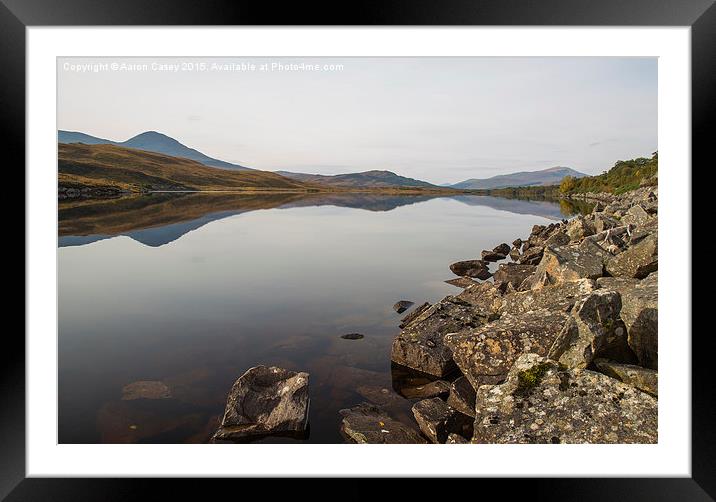  Lochside reflections Framed Mounted Print by Aaron Casey