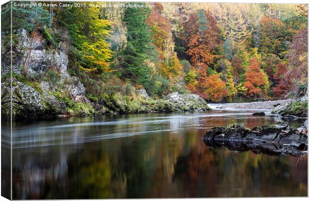 Autumn on the River Canvas Print by Aaron Casey