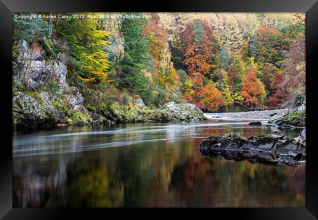  Autumn on the River Framed Print by Aaron Casey