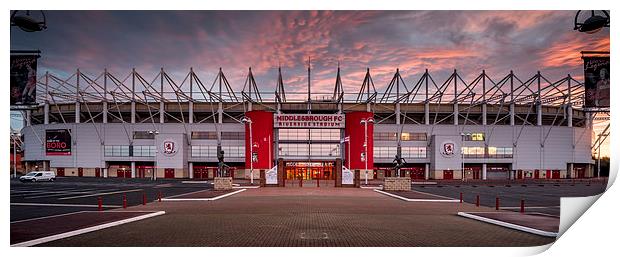 The Riverside Stadium, Middlesbrough Print by Dave Hudspeth Landscape Photography